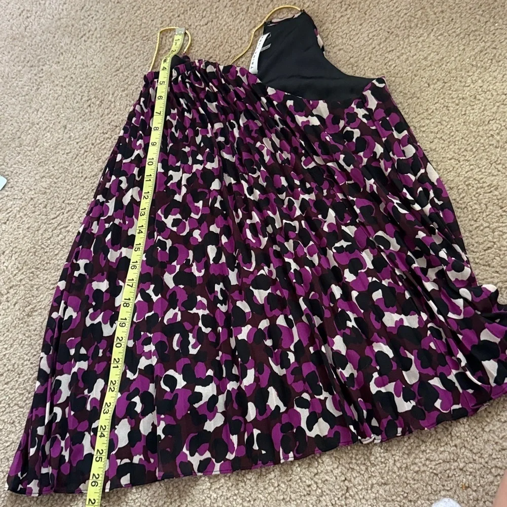 Trina Turk Purple Pleated Gold Chain Strap Tank Top – Size Large - Picture 12 of 12
